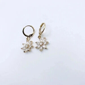 DANGLE Huggie Hoops earrings | Cubic Zirconia Earrings |